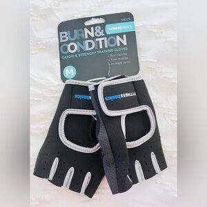 Fitness Basics Black and White Training Gloves men medium new